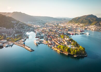 Bergen, Luftaufnahme | © Visit Bergen/Lars Korvald