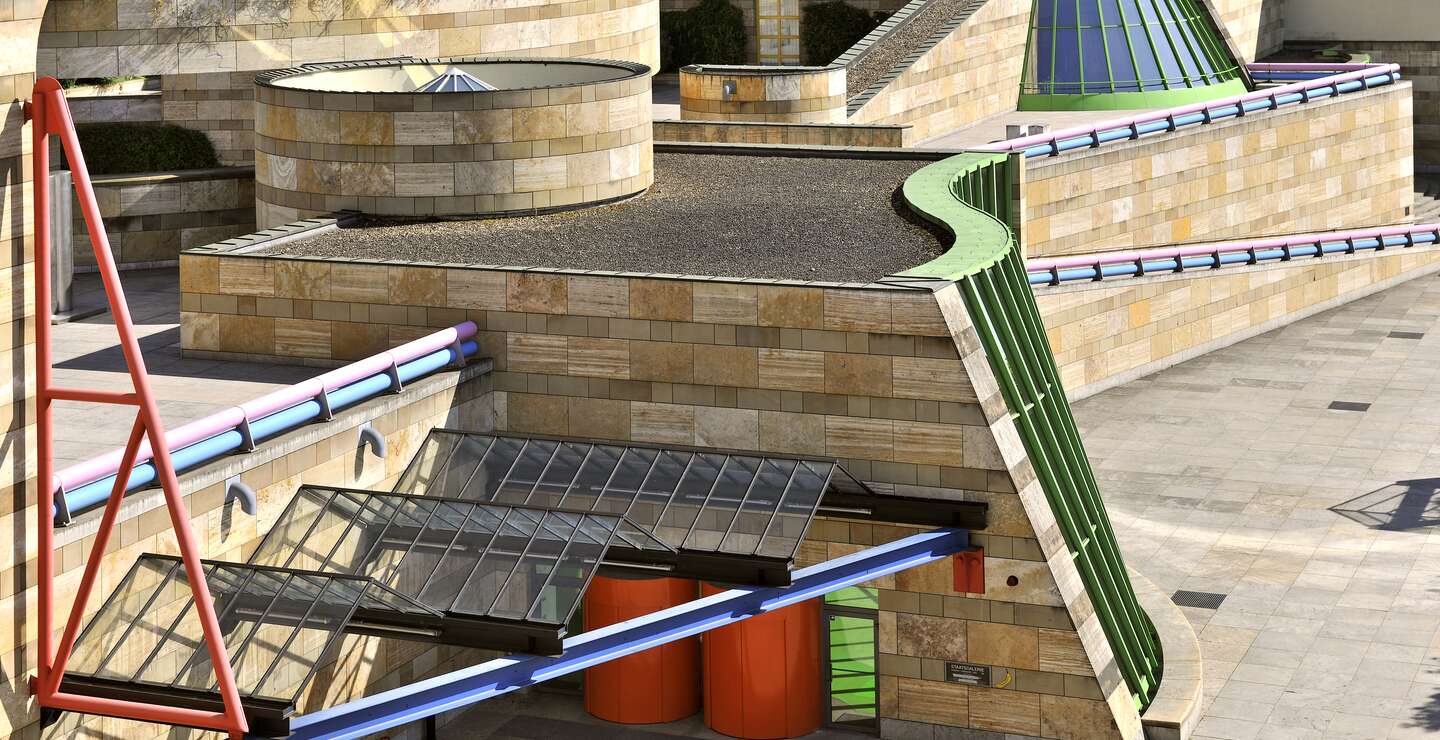 Luftaufnahme der Staatsgalerie Stuttgart, Stirlingbau | © Staatsgalerie Stuttgart/Volker Naumann