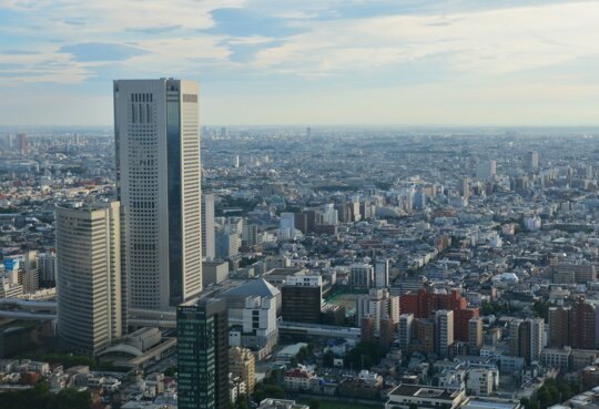 Eine markante Skyline mit einer Mischung aus modernen Wolkenkratzern und einem dichten Stadtbild in Tokio | © Gettyimages.com/yuuurin