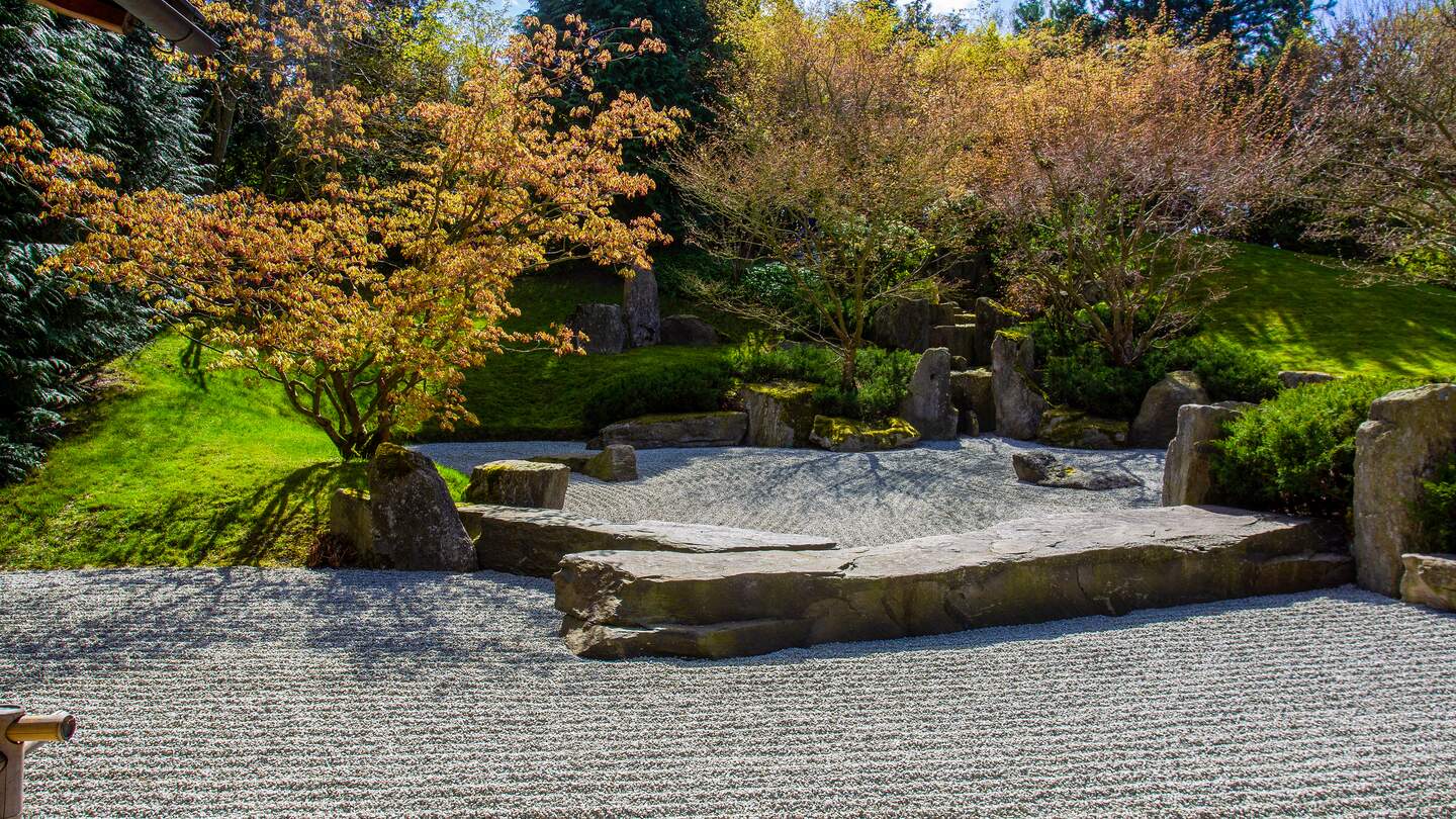 Japanischer Garten in Gärten der Welt in Marzahn, Berlin mit Kehrgarten und Ahorn | © Gettyimages.com/Yakhin Marat