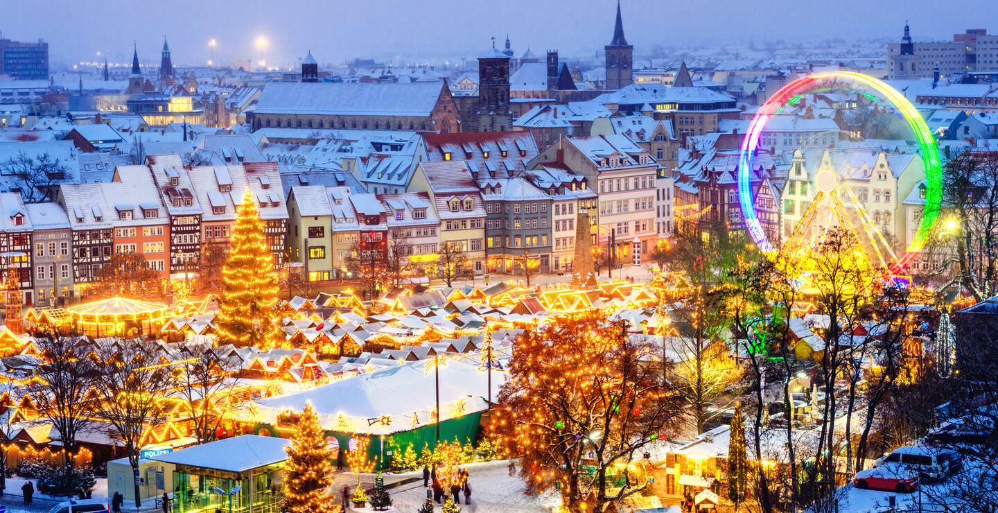 Weihnachtsmarkt Erfurt an einem verscheiten Abend | © Gettyimages.com/Juergen Sack