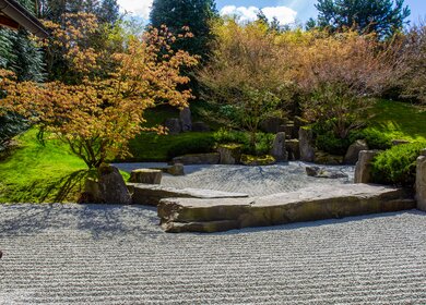 Japanischer Garten in Gaerten der Welt in Marzahn, Berlin mit Kehrgarten und Ahorn | © Gettyimages.com/Yakhin Marat