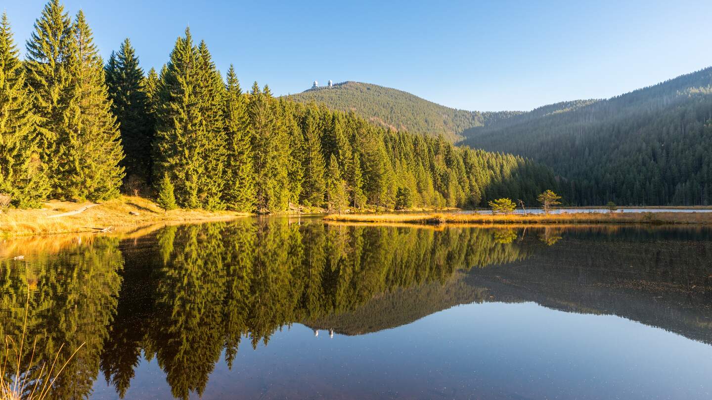 Kleiner Arber See im Bayerischen Wald mit Blick auf den Großen Arber  | © © Gettyimages.com/StGrafix
