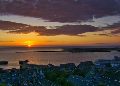 Sonnenaufgang ueber dem Meer von einer Duene aus beobachtet | © Gettyimages.com/bullyphoto