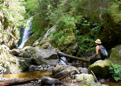 Wandern auf dem Hoellsteig in der Schlucht Ravennaschlucht | © Gettyimages.com/marako85