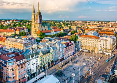 Luftbildaufnahme von der Innenstadt von Zagreb | © Gettyimages.com/Dreamer4787