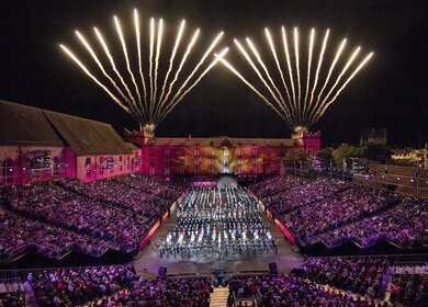 Besetzung Basel Tattoo in der Arena des Kasernenareals in Basel | © Basel Tattoo
