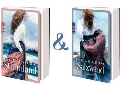 Buchtitel "Sturmland" und "Salzwind" | © Miriam Georg & Rowohlt Verlag