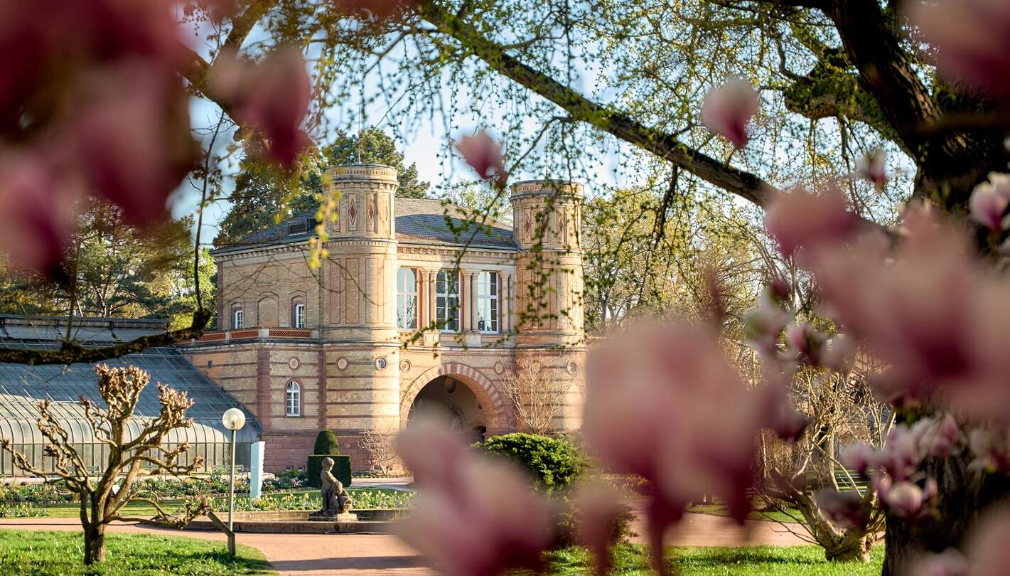 Winterhaus der Orangerie in Karlsruhe im Fruehling  | © KTG Karlsruhe Tourismus GmbH/Bruno Kelzer