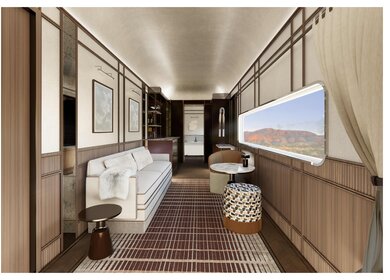 Blick in die luxuriöse Kabinenkategorie Australis Suite im australischen Zug The Ghan | © JBR