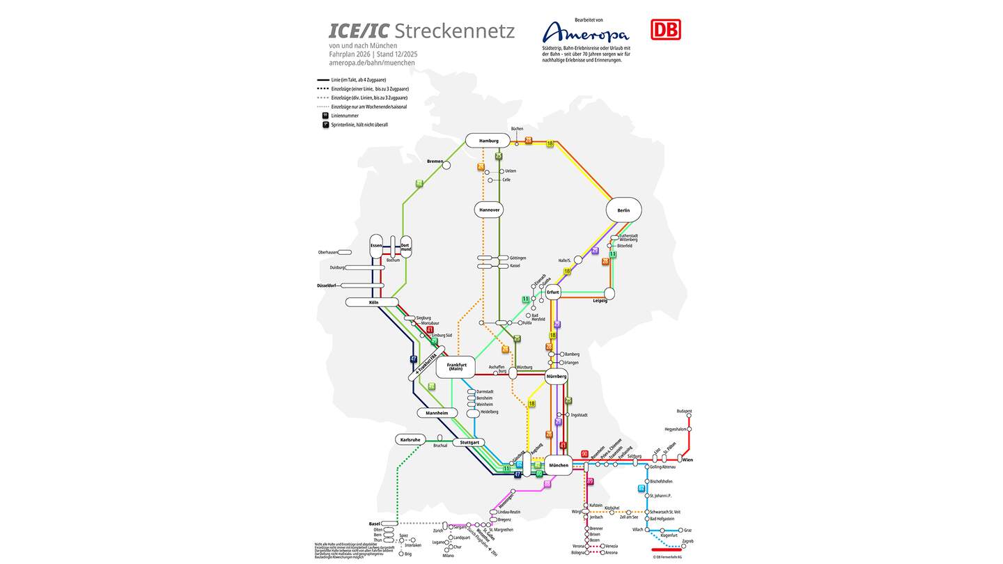 Direktverbindung mit Bahn ab München | © DB/Ameropa