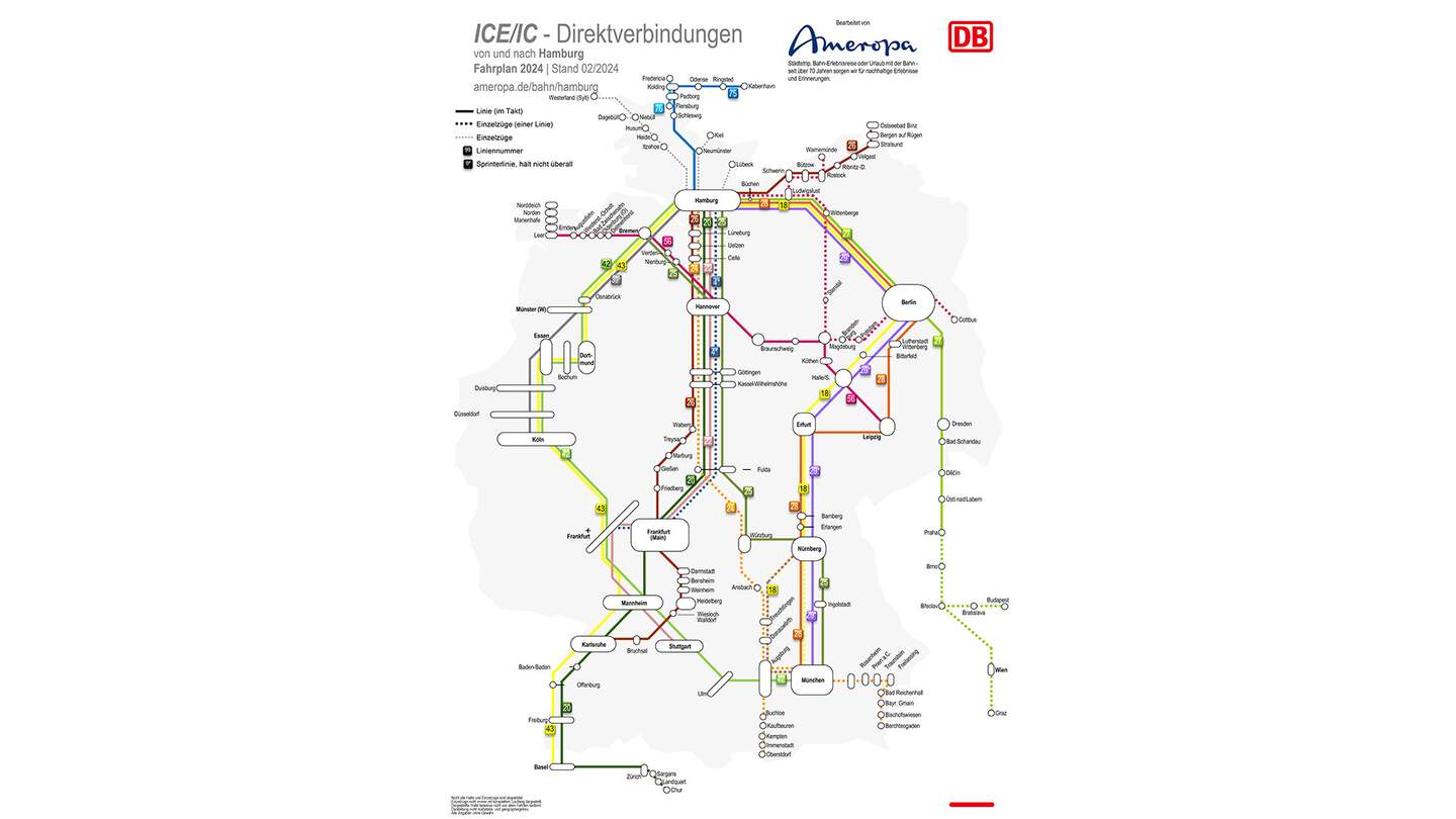 Direktverbindung mit Bahn ab Hamburg | © DB/Ameropa