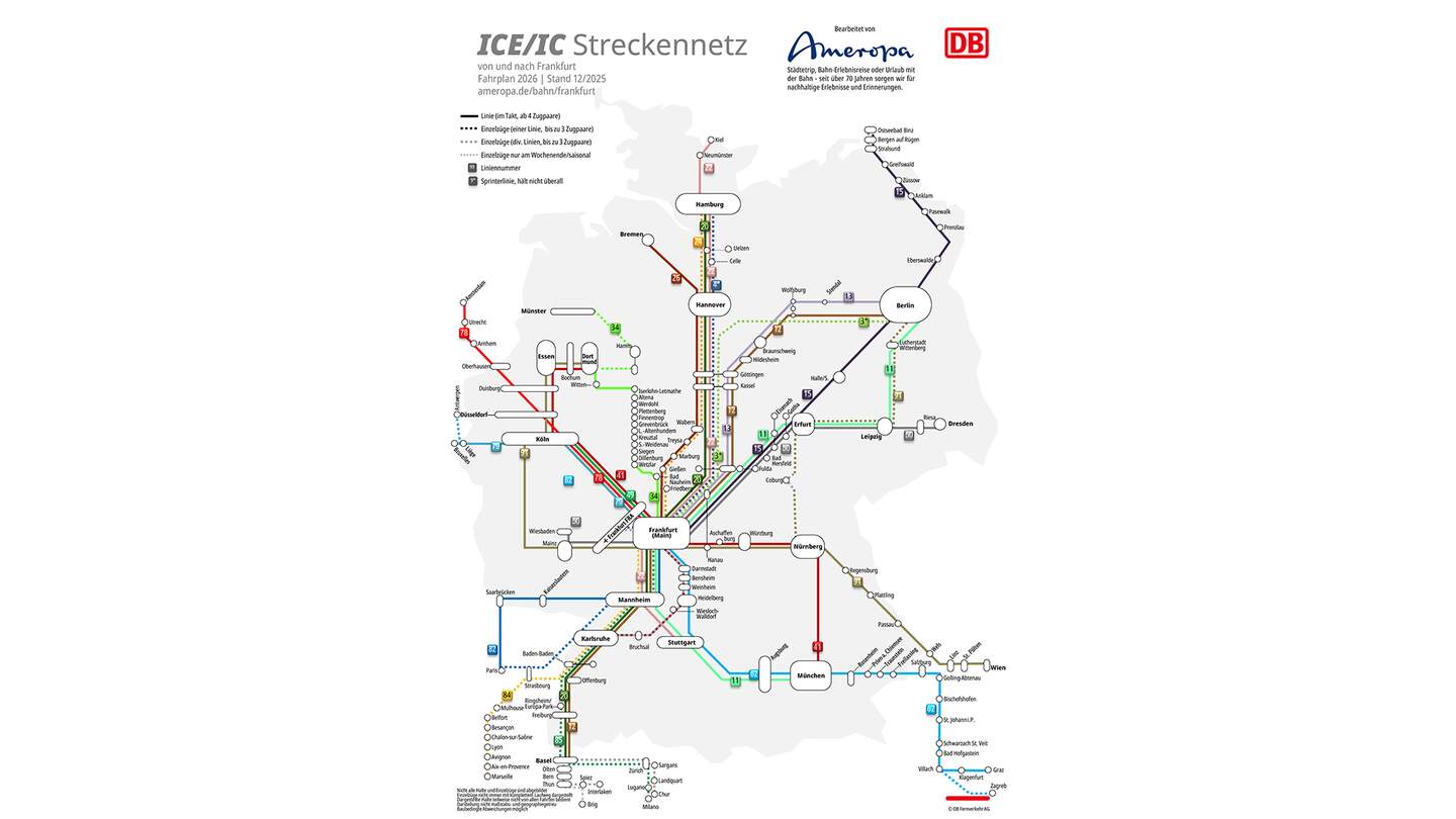 Direktverbindung mit Bahn ab Frankfurt | © DB/Ameropa