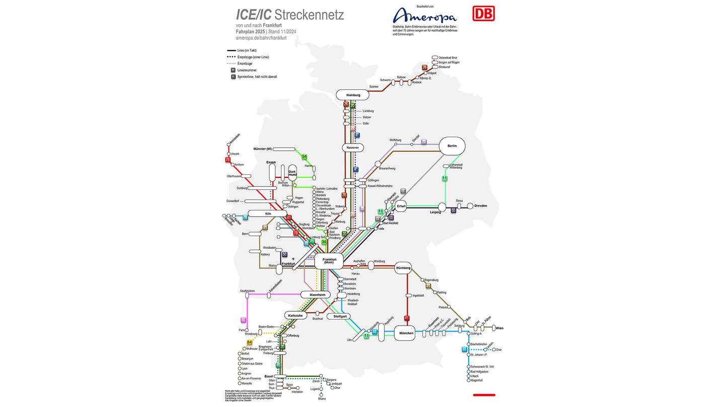 Direktverbindung mit Bahn ab Frankfurt | © DB/Ameropa