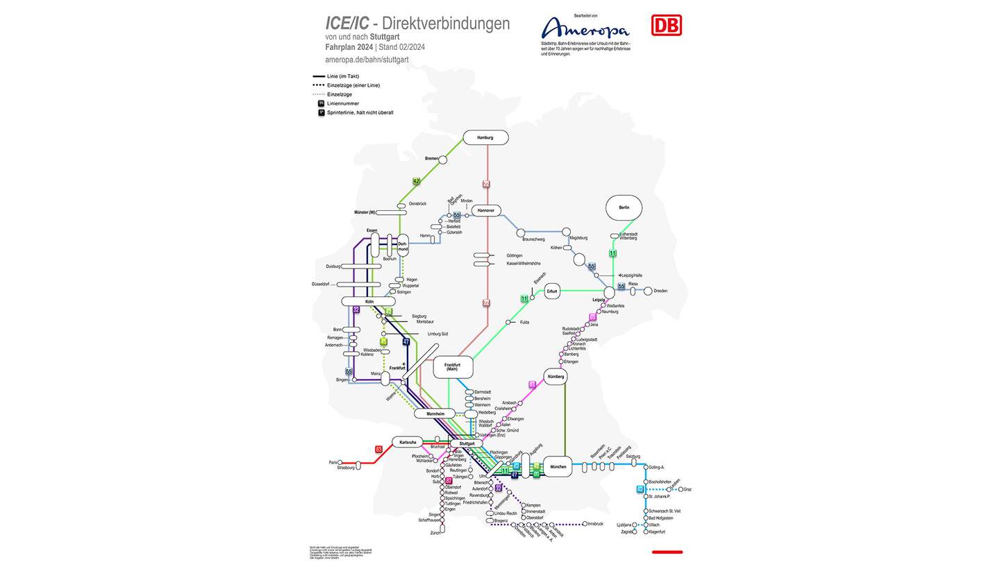 Direktverbindung mit Bahn ab Stuttgart | © DB/Ameropa