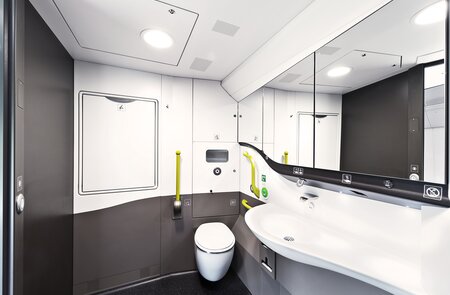 Toilette mit Baby-Wickeltisch im neuen Eurostar-Zugtyp e320 | © Getty/Eurostar