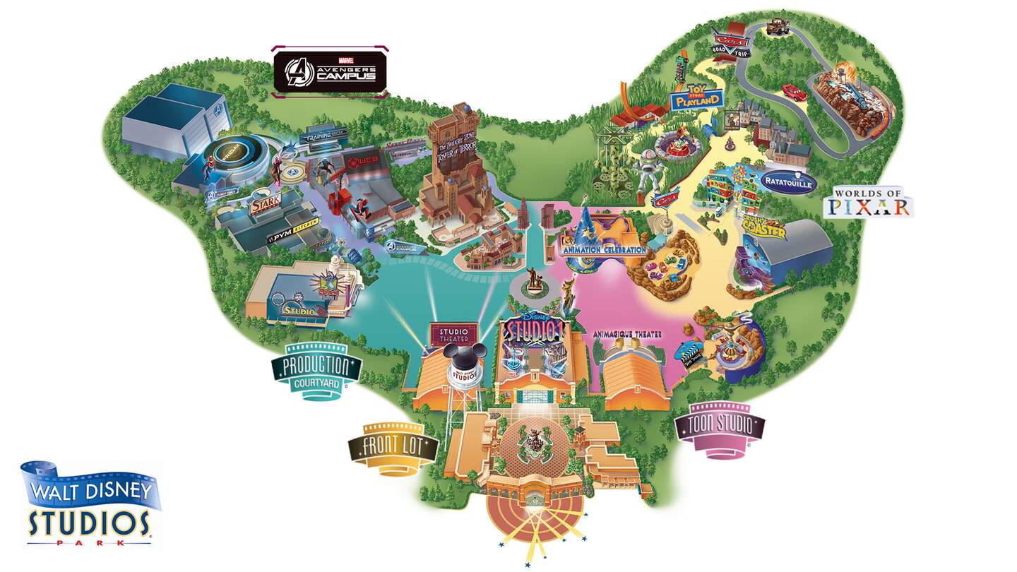 Parkplan von Walt Disney Studios Park | © Disney