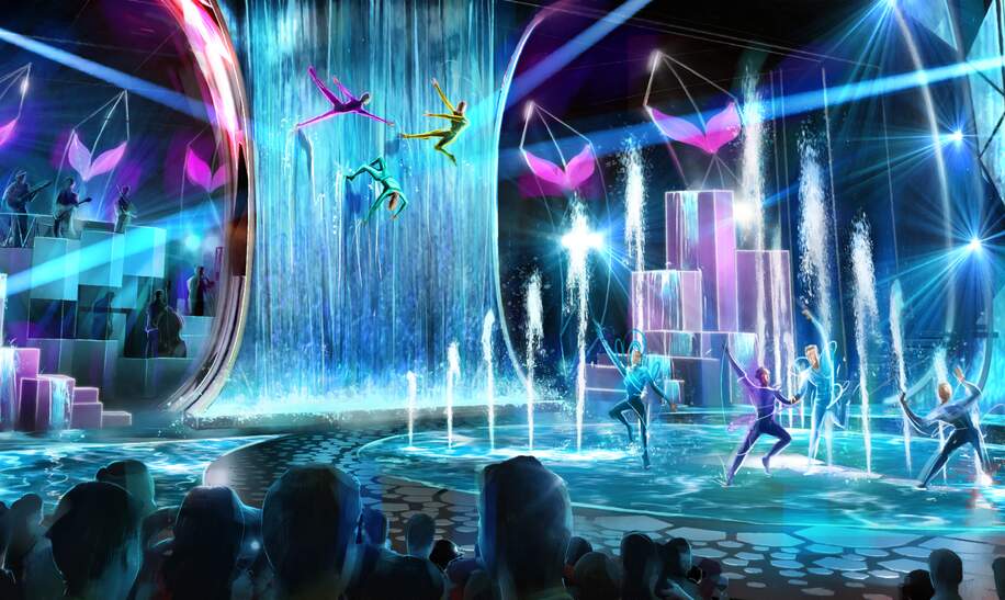 Buehnenbild der Grand Show Falling in Love im  Friedrichstadt Palast | © Hewlett Packard