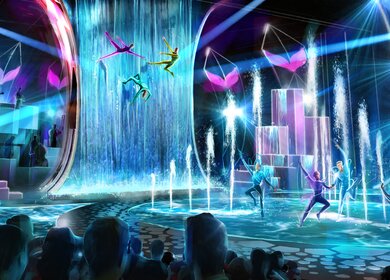Buehnenbild der Grand Show Falling in Love im  Friedrichstadt Palast | © Hewlett Packard