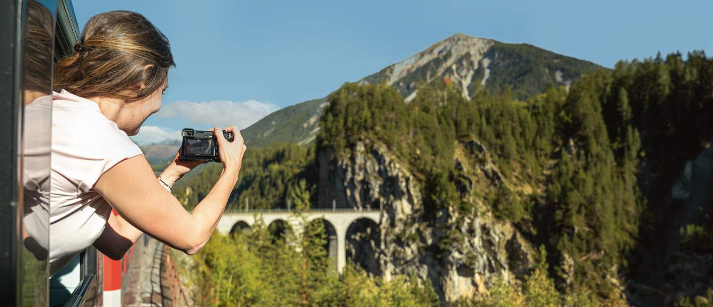Landwasserviadukt bei Filisur, Graubünden in der Schweiz | © Switzerland Tourism