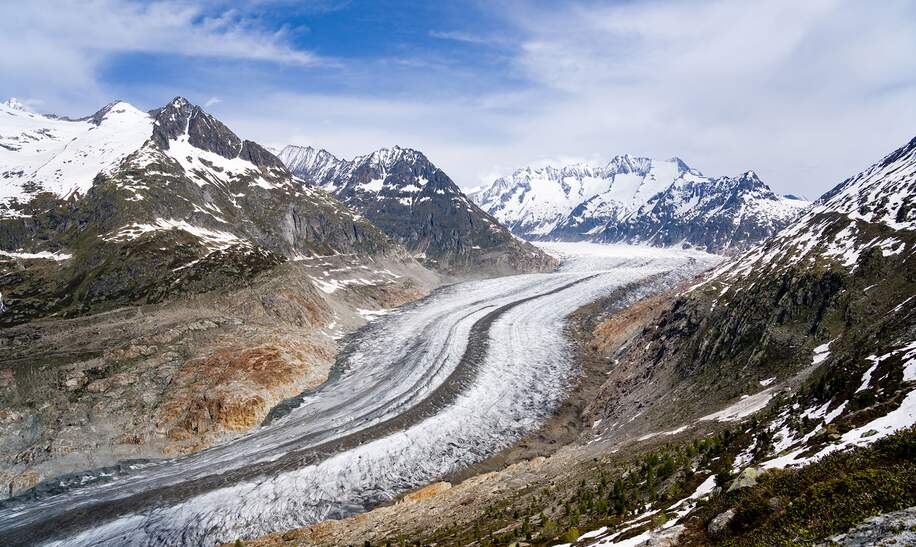 Aletschgletscher im Wallis, der größte und längste Gletscher der Alpen | © Gettyimages.com/IGphotography